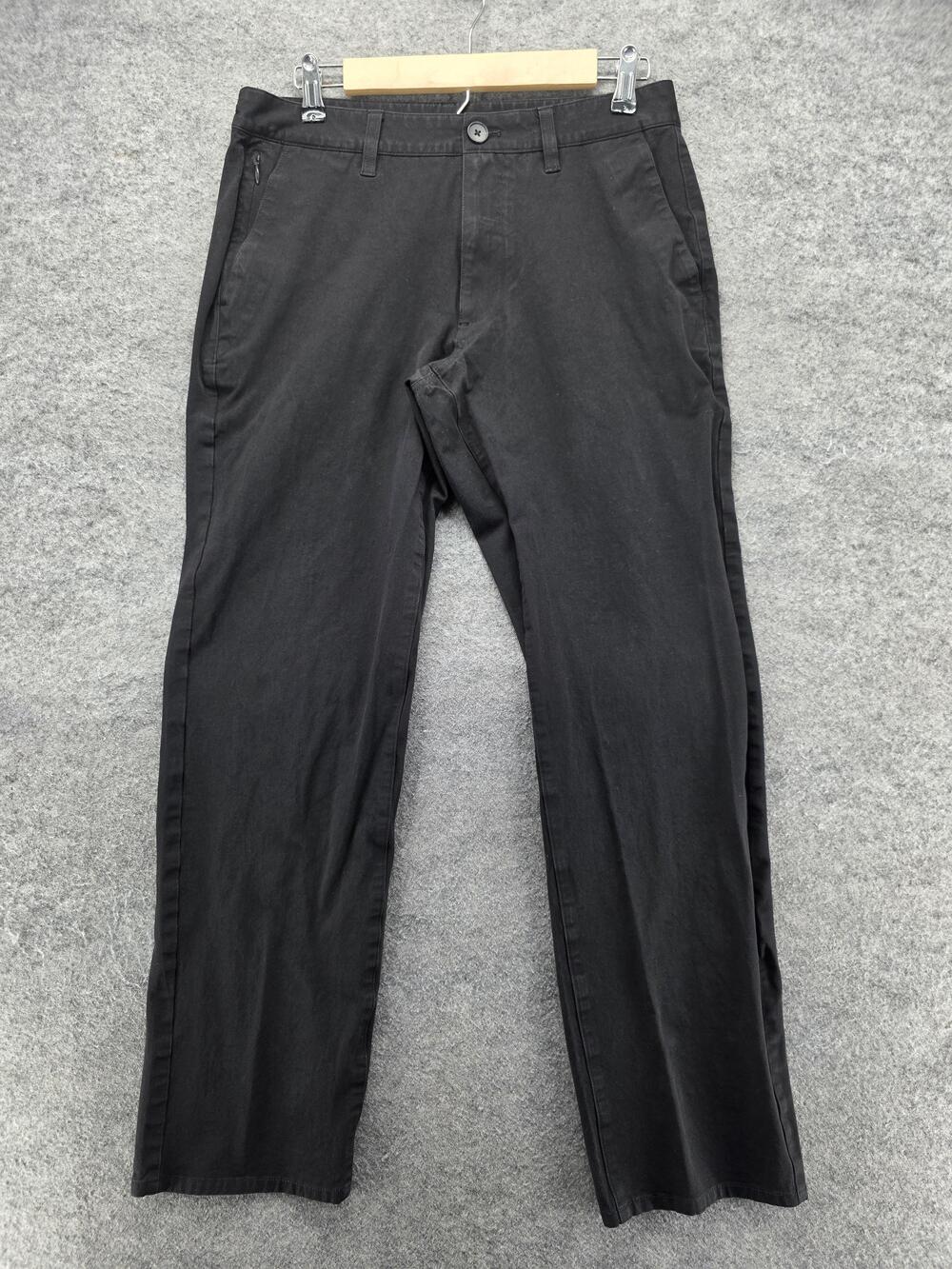 True Classic Pants Mens 31x32 Black Chino Slim Straight Stretch Cotton Spandex